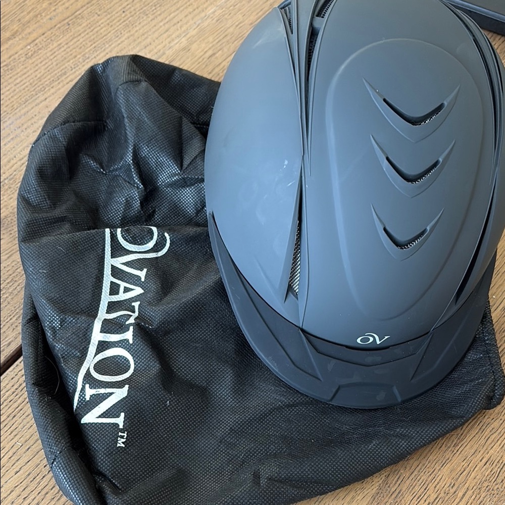 Gray Modern Riding Hat with Ventilation Slots